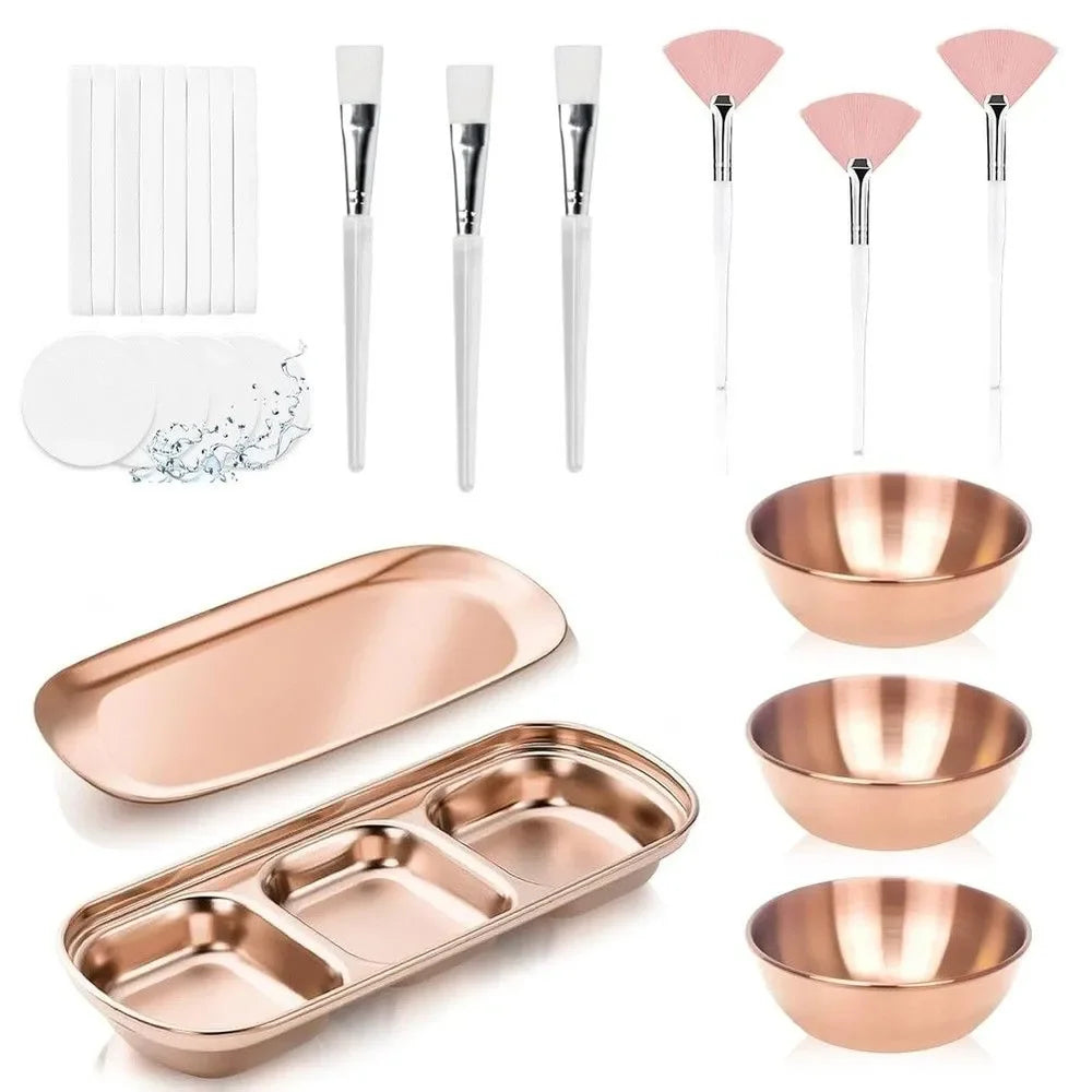 23-teiliges DIY Gesichtsmasken-Set – Mischschalen, Pinsel & Gesichtsschwämme