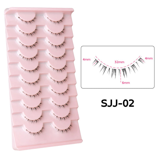 10 Paar Manga-Unterwimpern – Zarte Wispy Lashes für einen koreanischen Look
