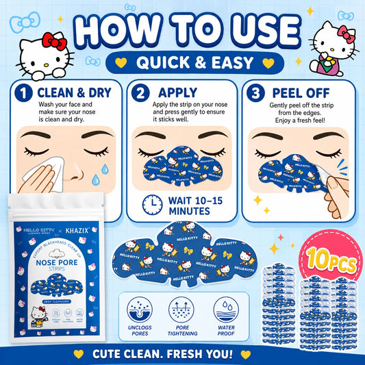 10× Hello Kitty Porenstreifen – Süße Nasenstrips im Kawaii-Design