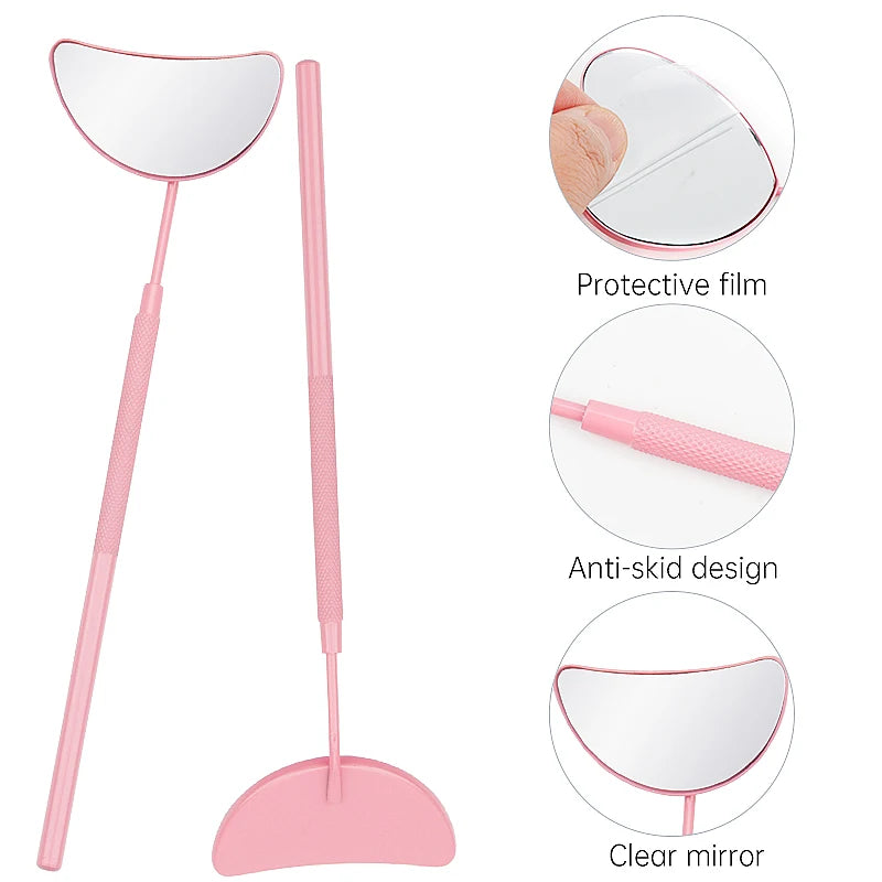 Mondförmiger Wimpernspiegel – Edelstahl Beauty Tool für Wimpernverlängerungen