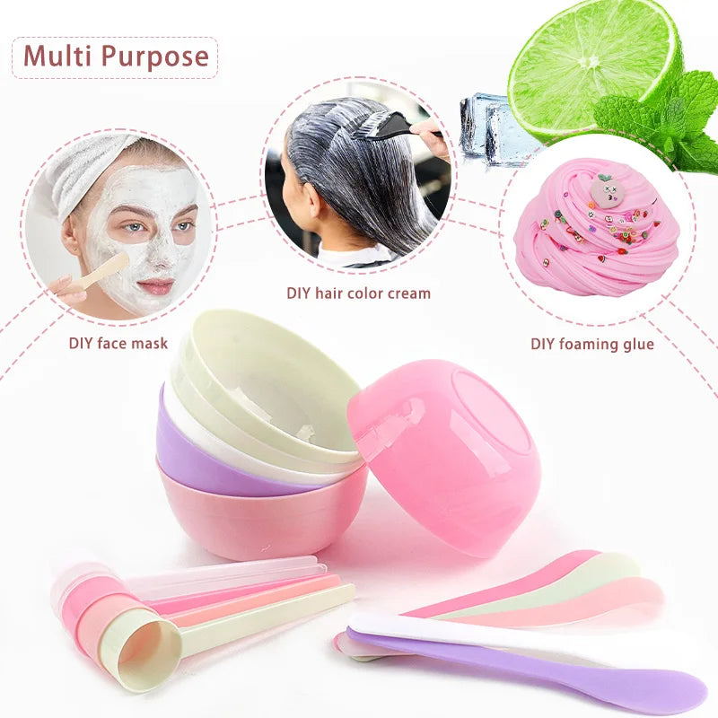 DIY Gesichtsmasken-Mischset – 4-teiliges Beauty-Tool-Set mit Schale, Spatel & Messlöffel
