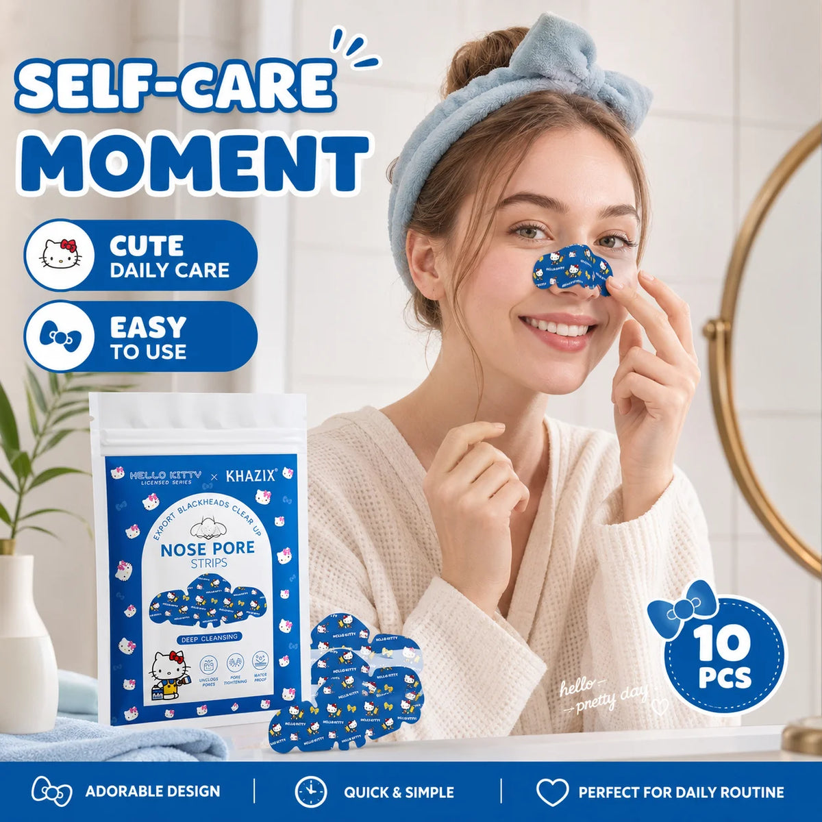 10× Hello Kitty Porenstreifen – Süße Nasenstrips im Kawaii-Design