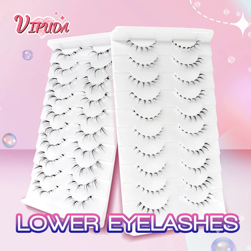 10 Paar Manga-Unterwimpern – Zarte Wispy Lashes für einen koreanischen Look