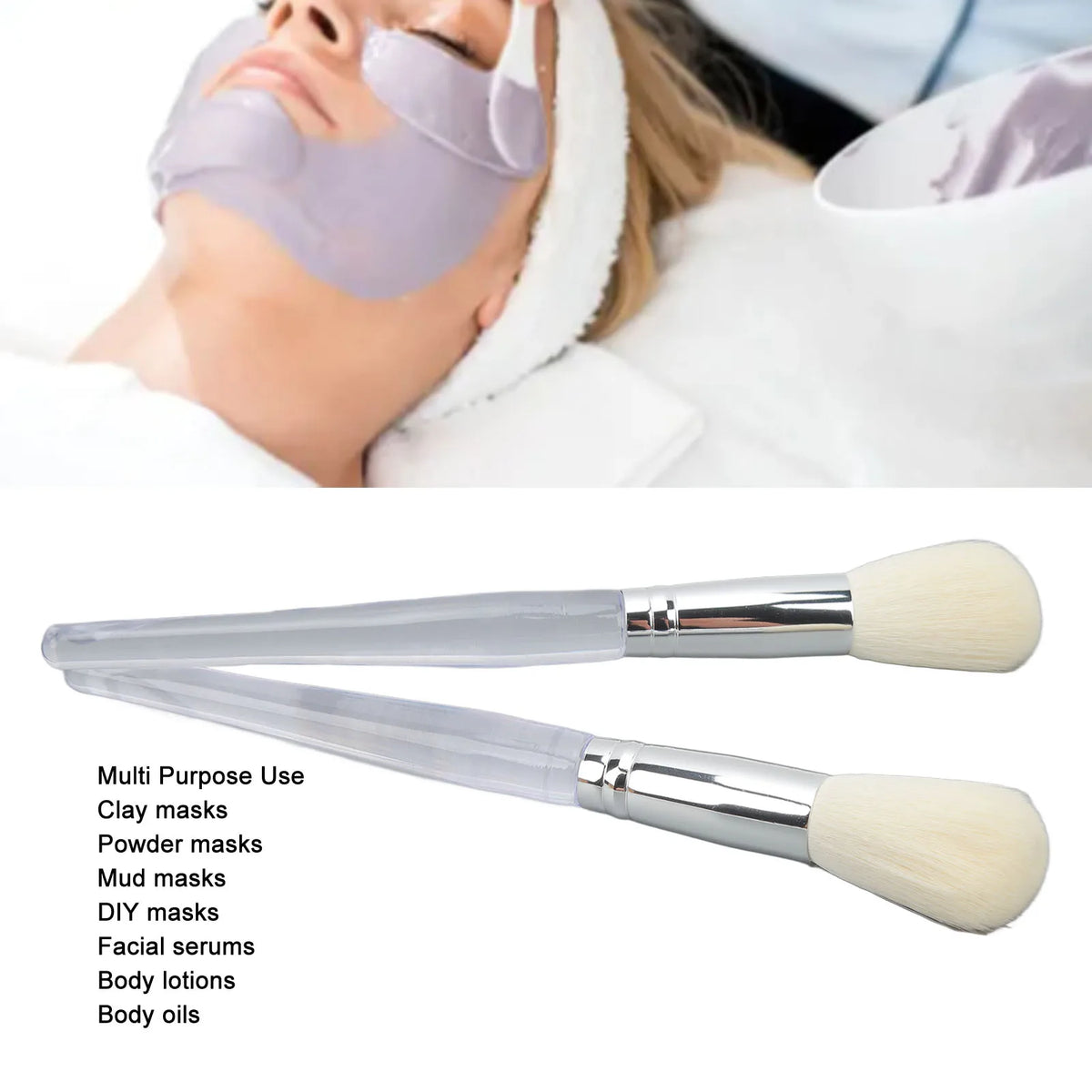 2× Gesichtsmaskenpinsel – Weicher Pinsel für Tonerde-, Creme- & Schlamm-Masken