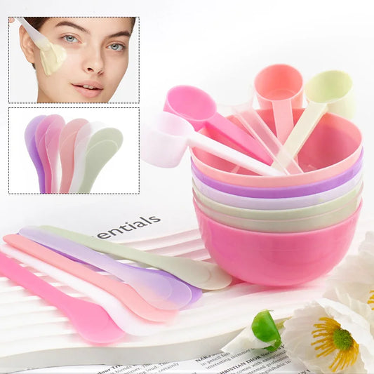 DIY Gesichtsmasken-Mischset – 4-teiliges Beauty-Tool-Set mit Schale, Spatel & Messlöffel