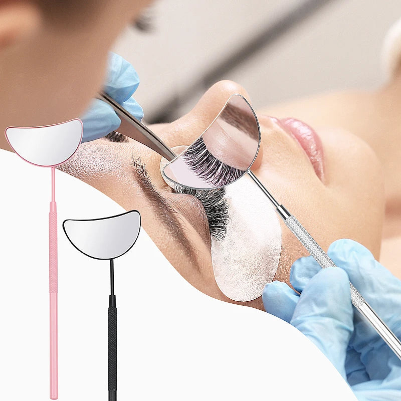 Mondförmiger Wimpernspiegel – Edelstahl Beauty Tool für Wimpernverlängerungen