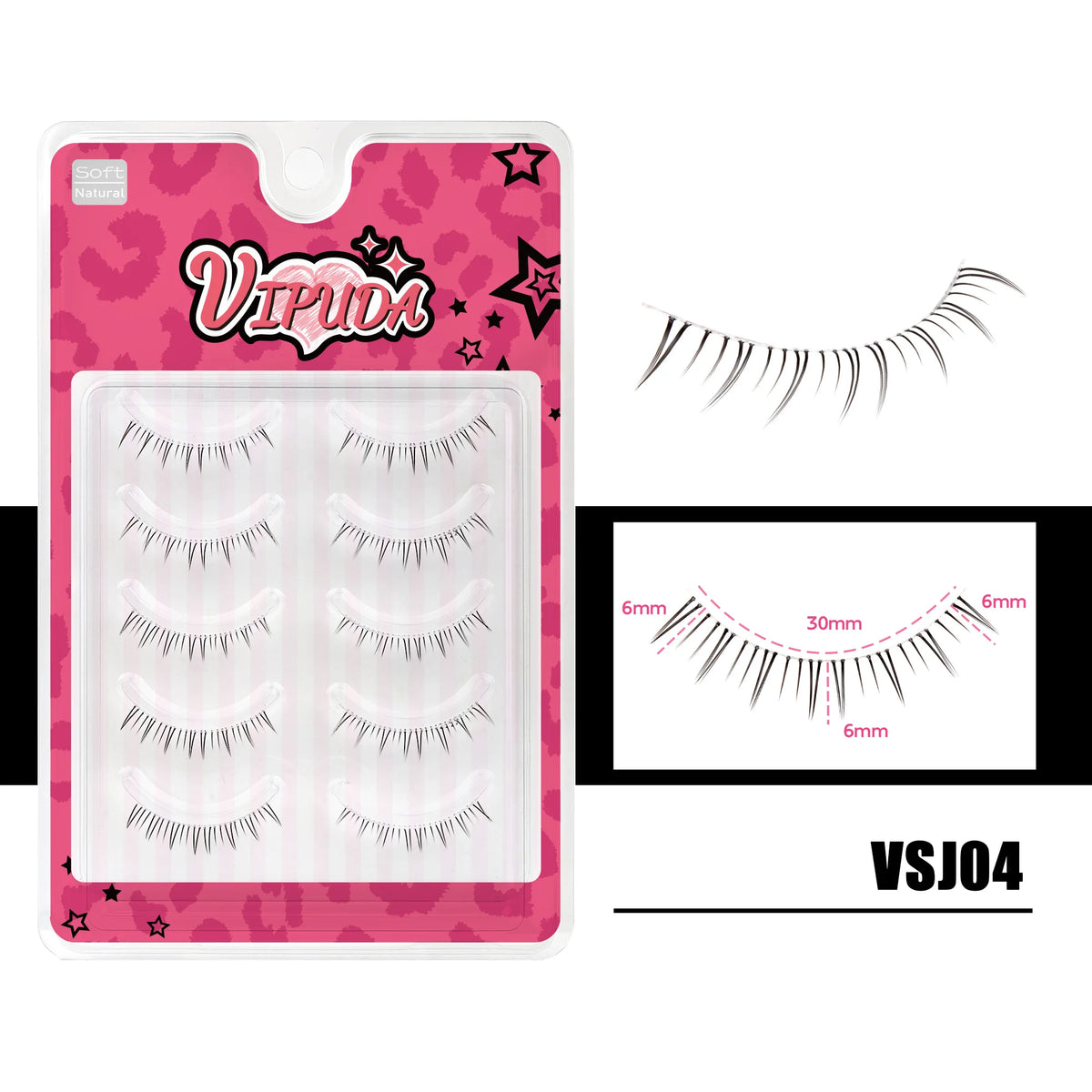 10 Paar Manga-Unterwimpern – Zarte Wispy Lashes für einen koreanischen Look