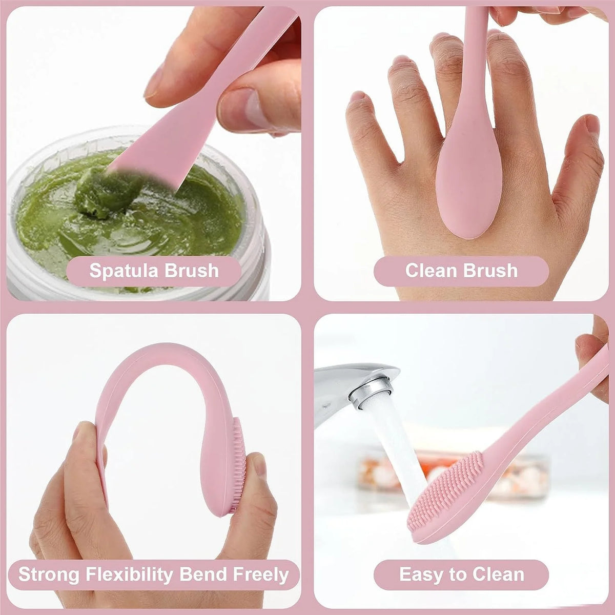2-in-1 Silikon Gesichtsreinigungsbürste – Maskenapplikator & Beauty-Tool
