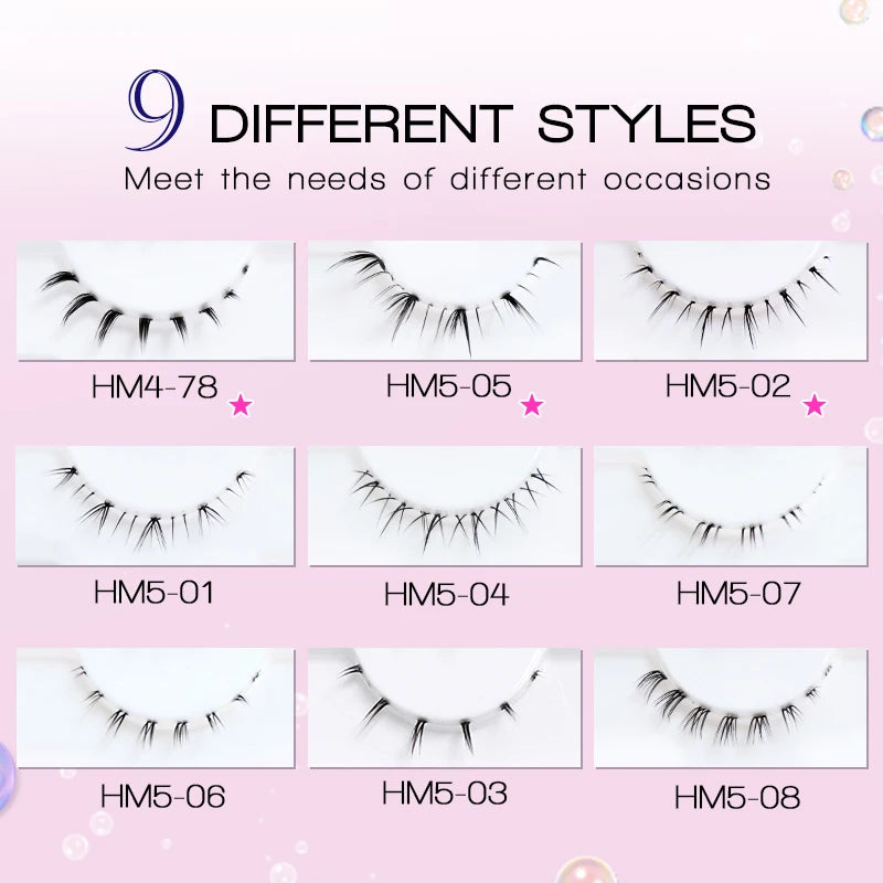10 Paar Manga-Unterwimpern – Zarte Wispy Lashes für einen koreanischen Look