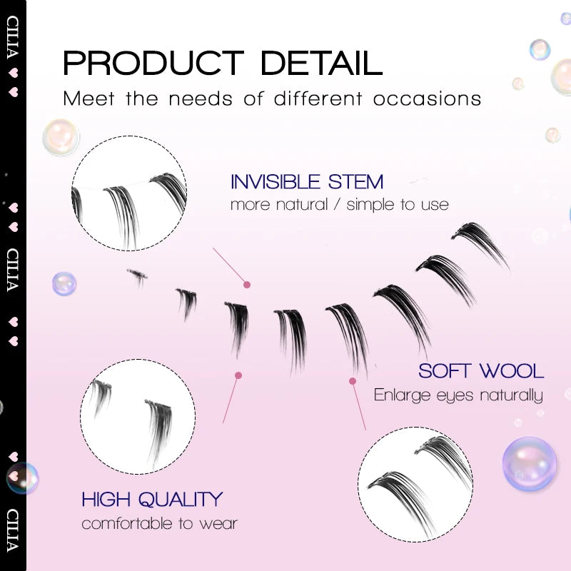 10 Paar Manga-Unterwimpern – Zarte Wispy Lashes für einen koreanischen Look
