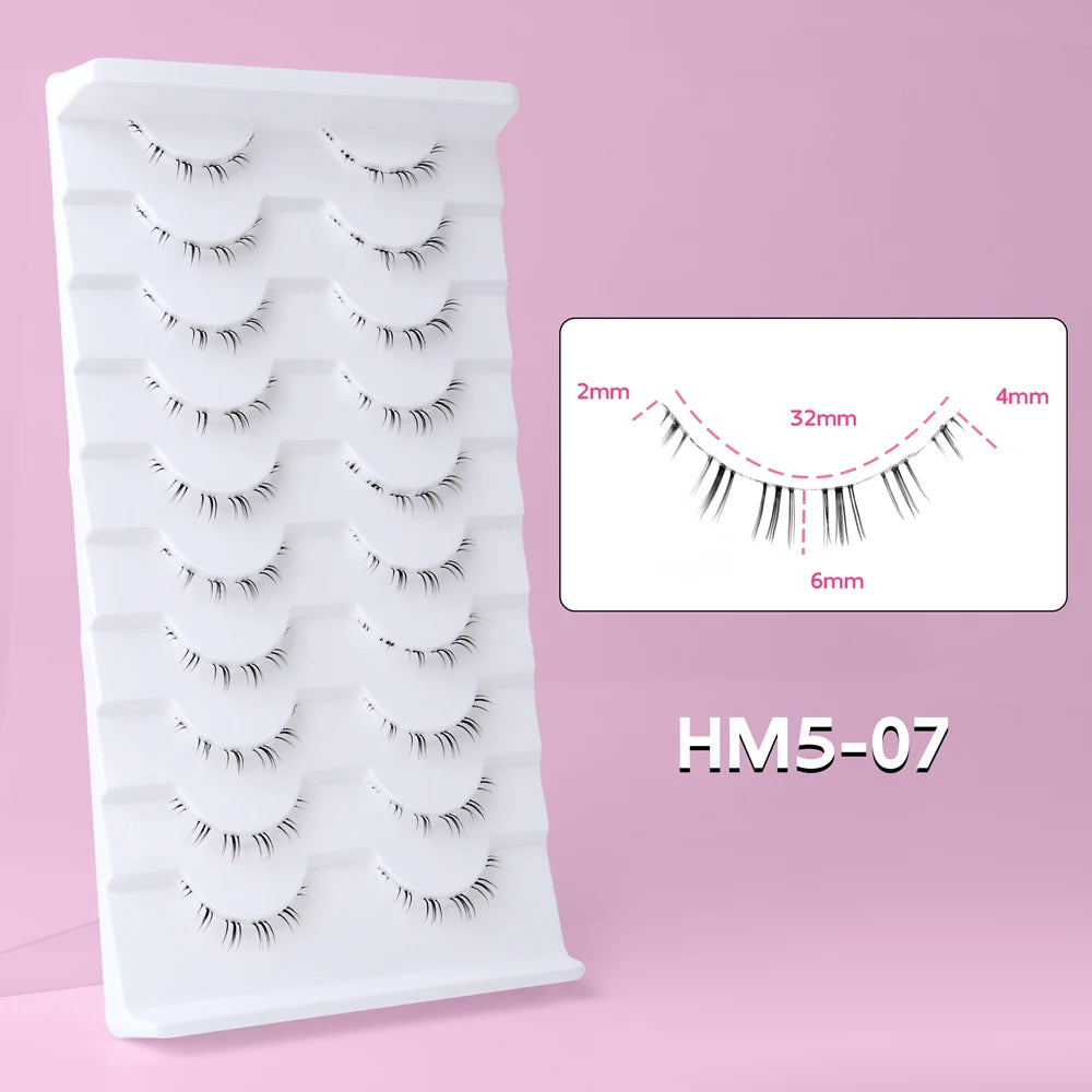 10 Paar Manga-Unterwimpern – Zarte Wispy Lashes für einen koreanischen Look