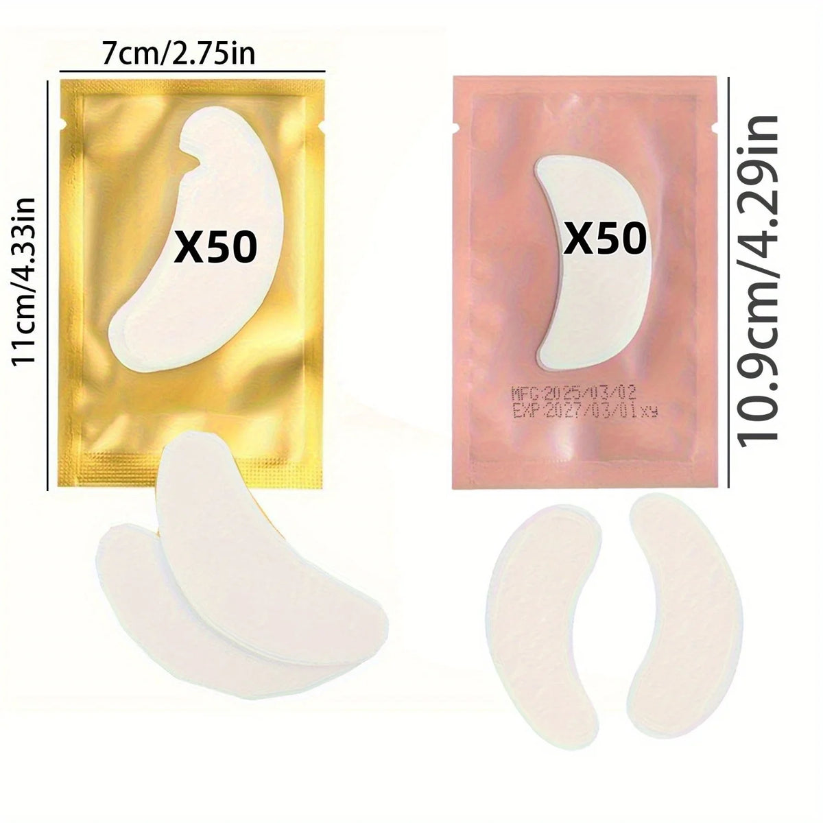 100× Hydrogel Lash Eye Patches – Fusselfreie Unteraugen-Pads für Wimpernverlängerungen
