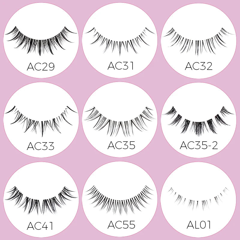 5-in-1 Naturwimpern 8 mm – Transparente Fake Lashes für einen dezenten Cat-Eye-Look