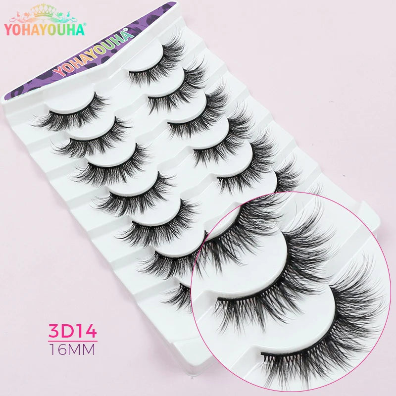3D Cat-Eye Wimpern 14 mm – 7 Paar für einen natürlichen, voluminösen Look