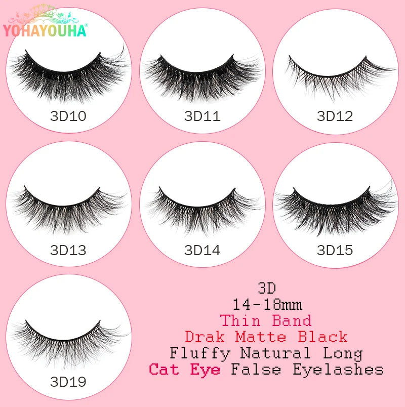 3D Cat-Eye Wimpern 14 mm – 7 Paar für einen natürlichen, voluminösen Look