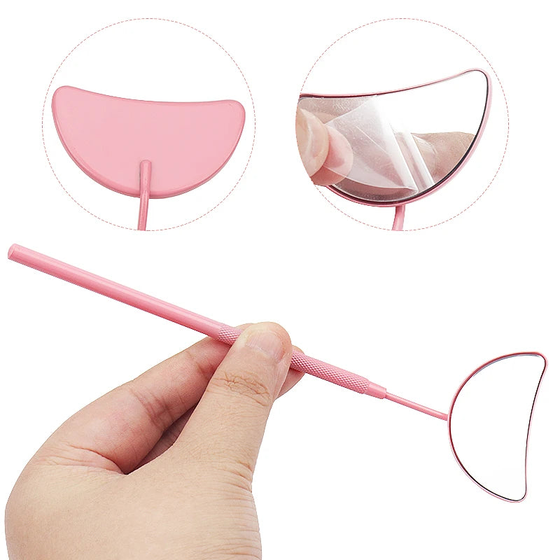 Mondförmiger Wimpernspiegel – Edelstahl Beauty Tool für Wimpernverlängerungen