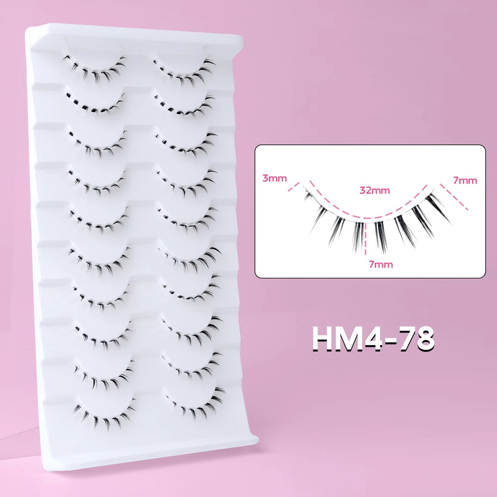 10 Paar Manga-Unterwimpern – Zarte Wispy Lashes für einen koreanischen Look