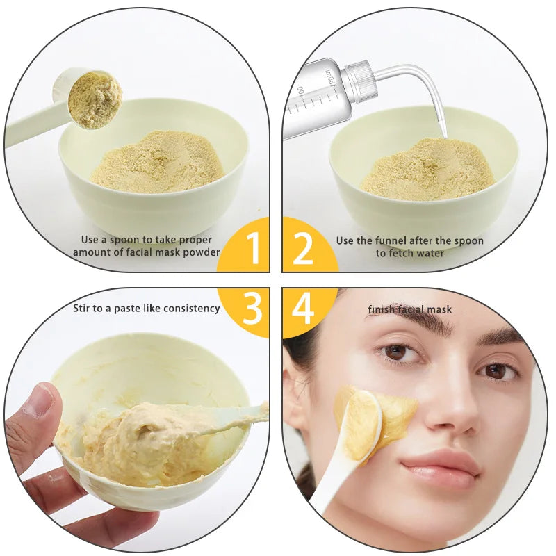 DIY Gesichtsmasken-Mischset – 4-teiliges Beauty-Tool-Set mit Schale, Spatel & Messlöffel