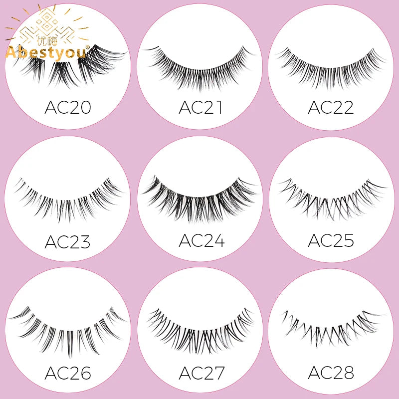 5-in-1 Naturwimpern 8 mm – Transparente Fake Lashes für einen dezenten Cat-Eye-Look