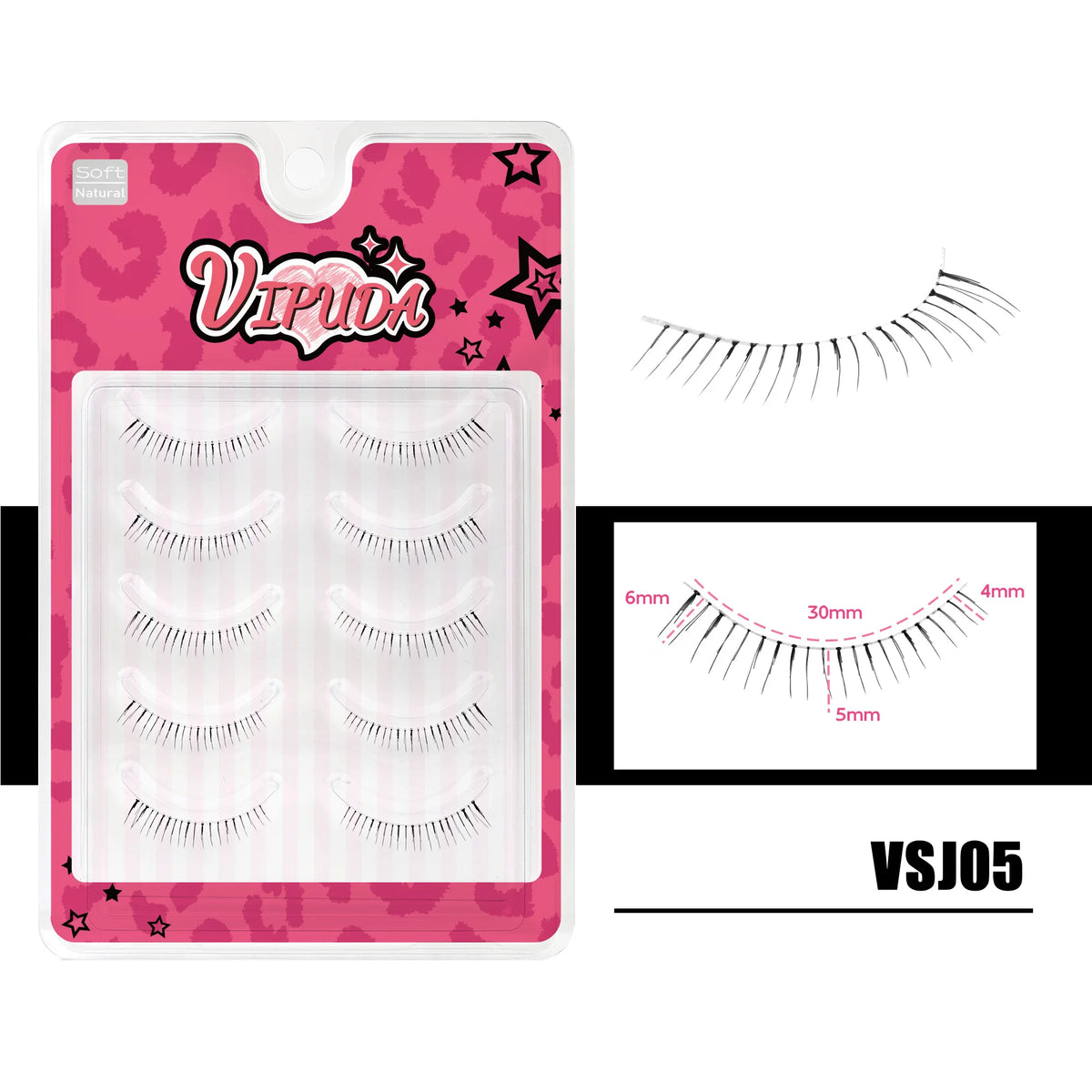 10 Paar Manga-Unterwimpern – Zarte Wispy Lashes für einen koreanischen Look
