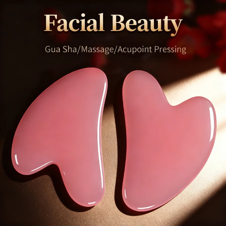 Rosenquarz Gua Sha Herz – Gesichtsmassage-Tool für eine entspannende Beauty-Routine