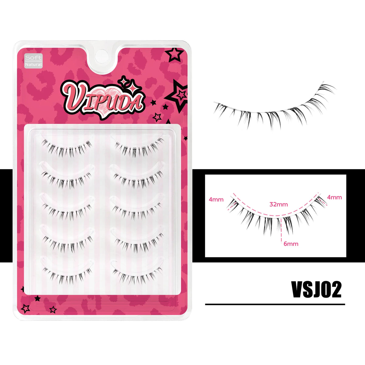 10 Paar Manga-Unterwimpern – Zarte Wispy Lashes für einen koreanischen Look