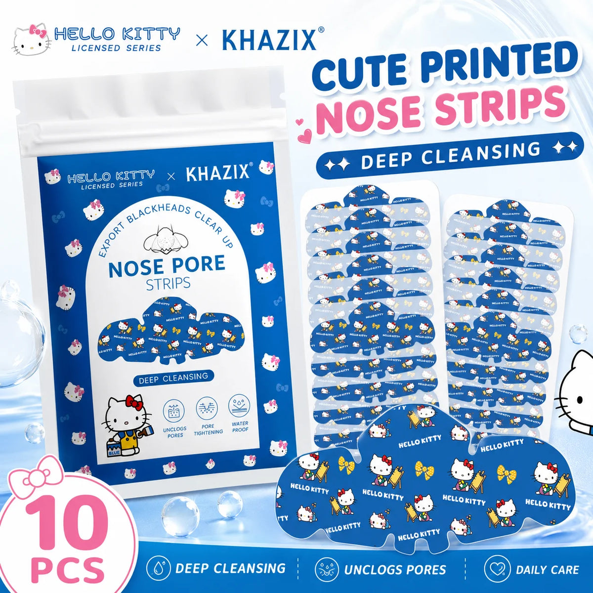 10× Hello Kitty Porenstreifen – Süße Nasenstrips im Kawaii-Design
