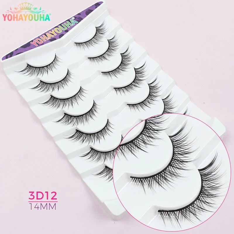 3D Cat-Eye Wimpern 14 mm – 7 Paar für einen natürlichen, voluminösen Look