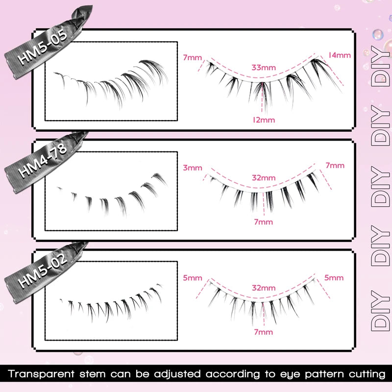10 Paar Manga-Unterwimpern – Zarte Wispy Lashes für einen koreanischen Look