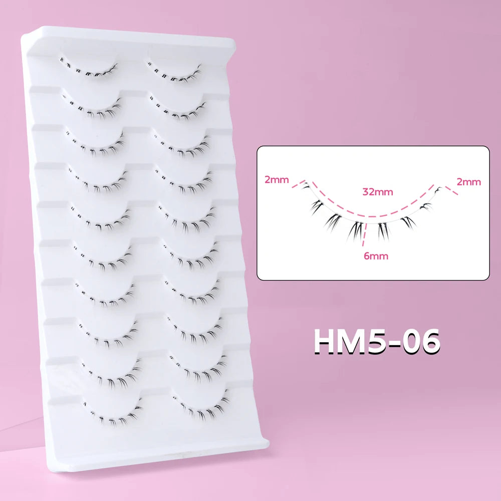 10 Paar Manga-Unterwimpern – Zarte Wispy Lashes für einen koreanischen Look